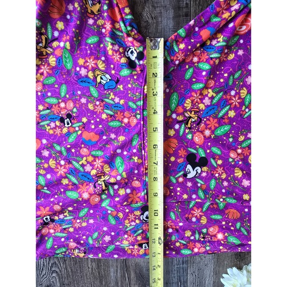 LuLaRoe x Disney Tall & Curvy Leggings Purple Mickey Mouse Flower AOP Print OS L - Picture 11 of 12